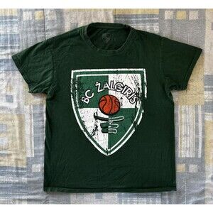 BC Zalgiris Green Euroleague Short Sleeve Kauno Lithuania Tee Sz L
